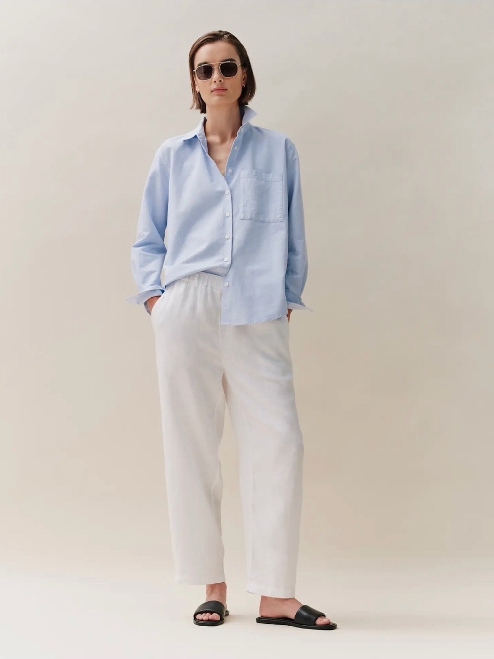 Quince Linen Pants, size large NEW